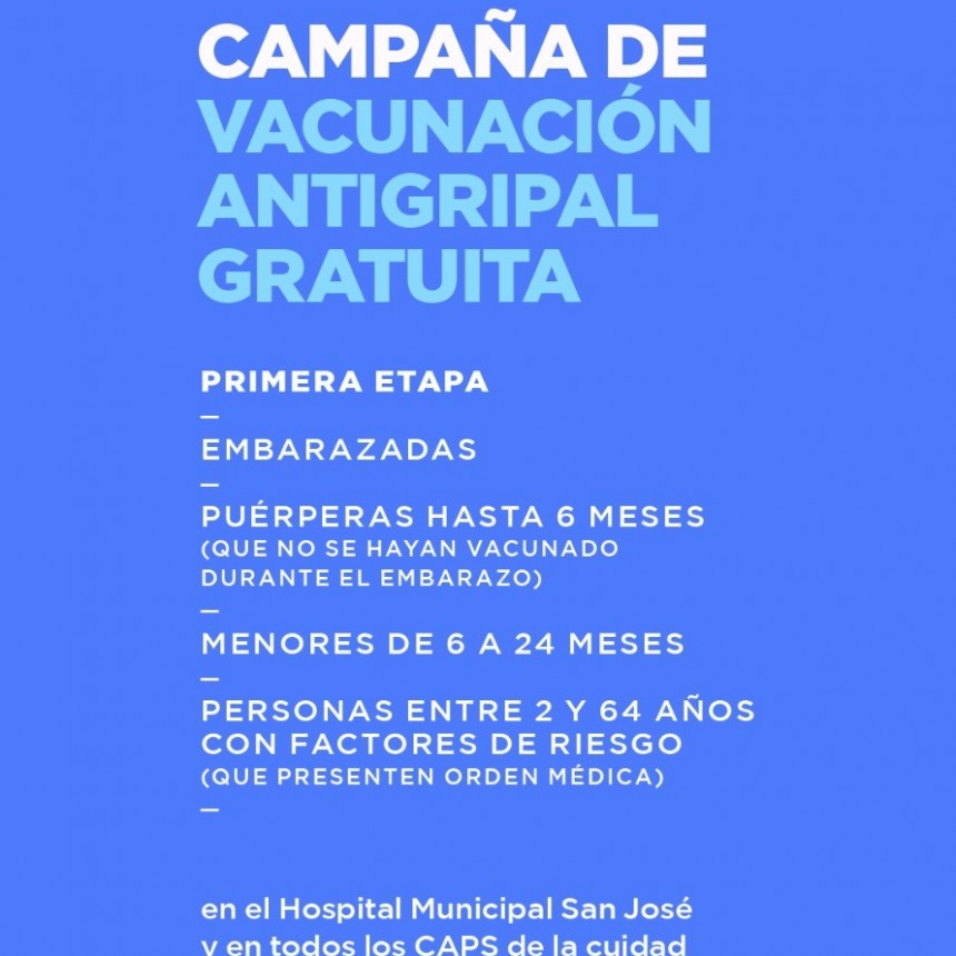 El Municipio comenzó la campaña de vacunación antigripal 2023