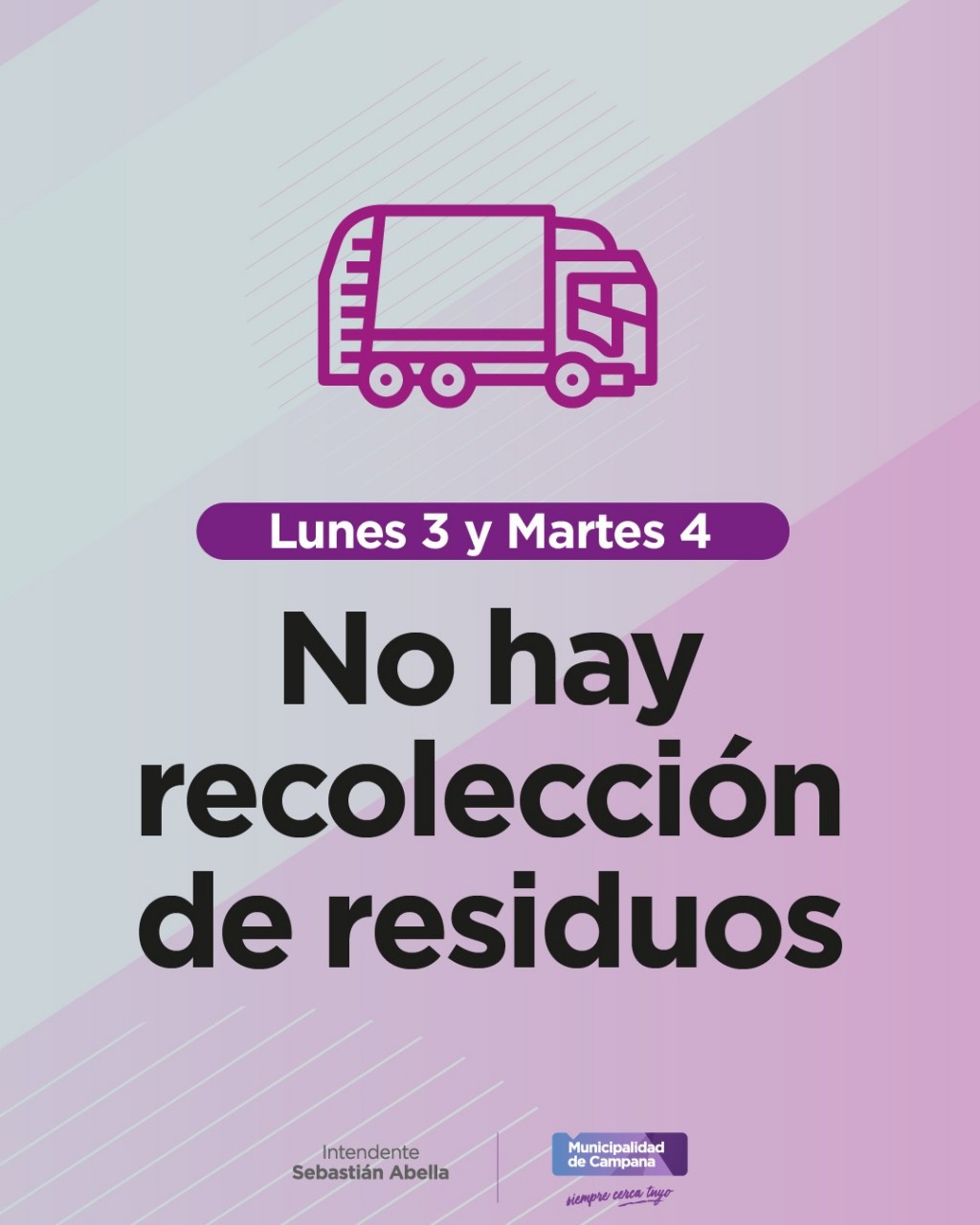 Por el feriado de Carnaval, lunes y martes no habrá recolección de residuos