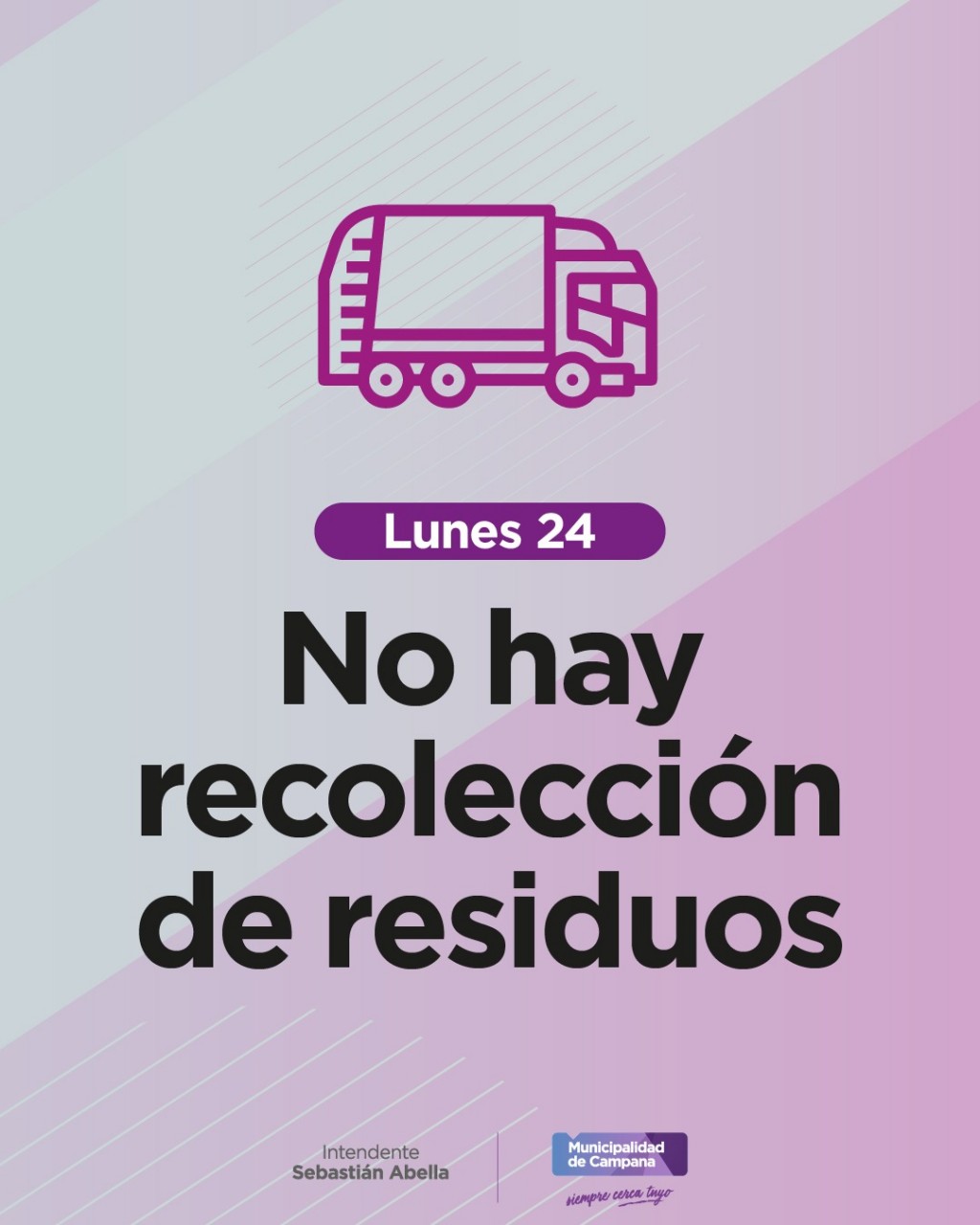 El lunes no habrá recolección domiciliaria de residuos