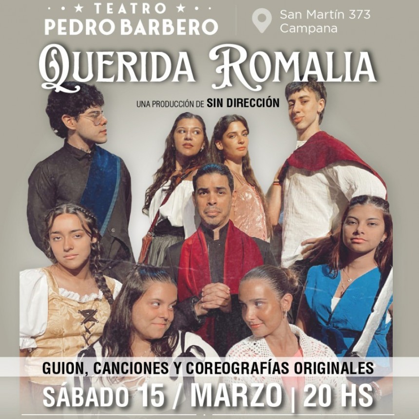 “Querida Romalia” llega el sábado al teatro Pedro Barbero   