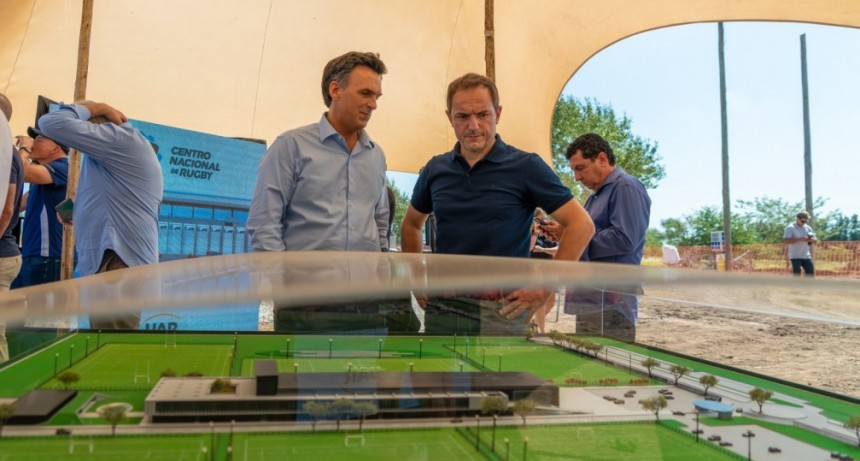 Abella participó de la presentación del Centro Nacional de Rugby que se construye en Campana
