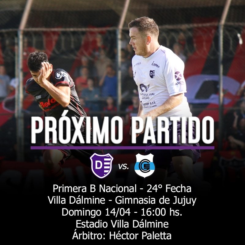 Fecha 24 de la Primera B Nacional: Villa Dálmine recibe a Gimnasia y Esgrima de Jujuy el domingo a las 16 horas