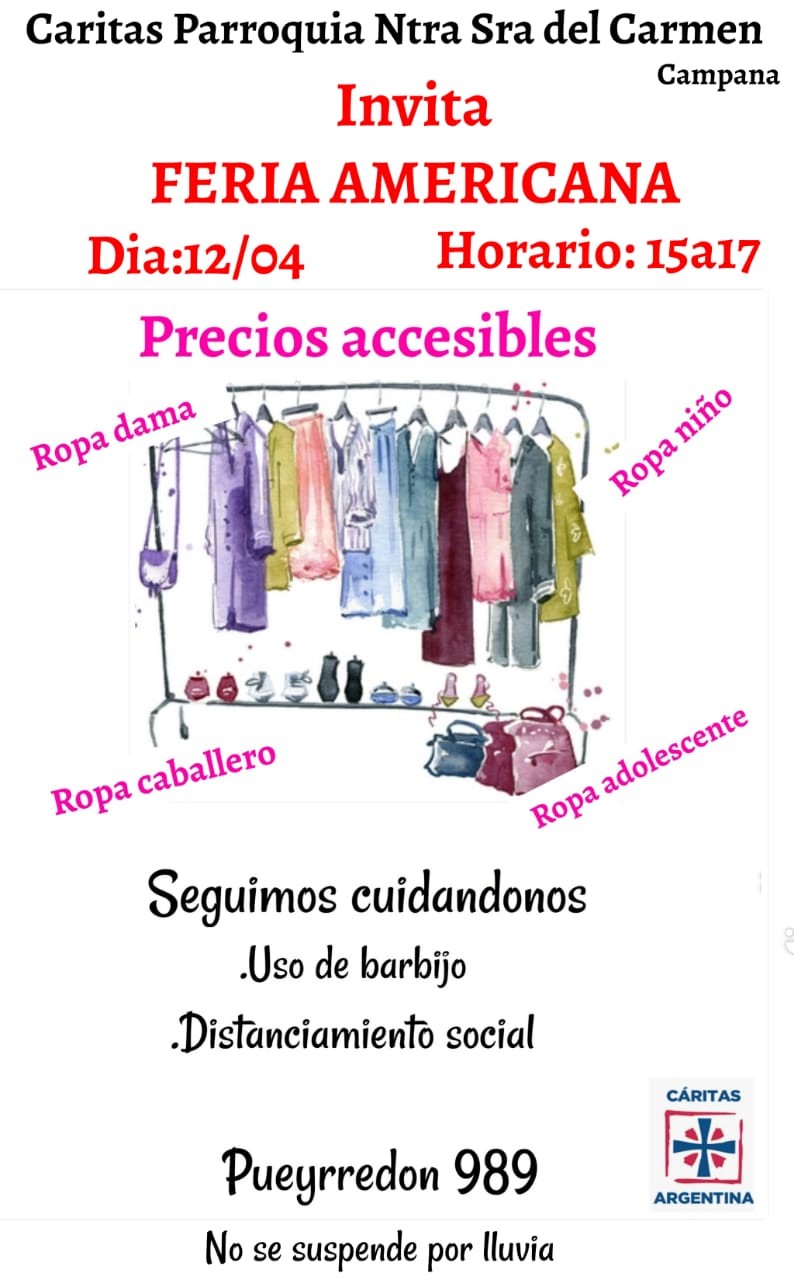 FERIA AMERICANA EN CARITAS PARROQUIA NUESTRA SEÑORA DEL CARMEN