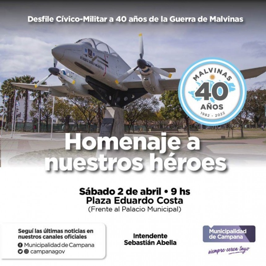 Invitan a los vecinos a participar del homenaje a los héroes de Malvinas 
