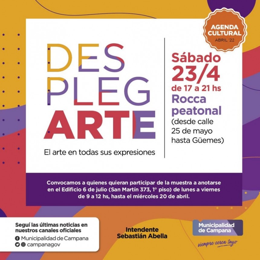 Sigue abierta la convocatoria a artistas de la ciudad para participar de DesplegARTE