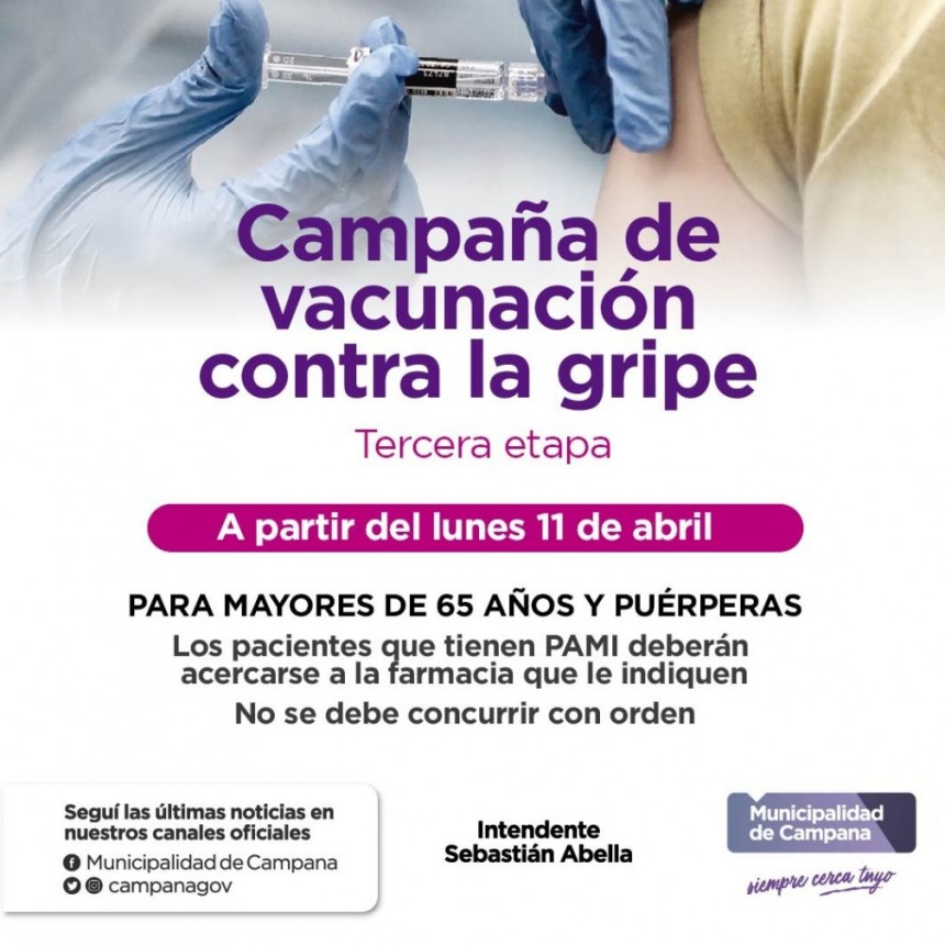 El lunes arranca la vacunación antigripal para mayores de 65 años