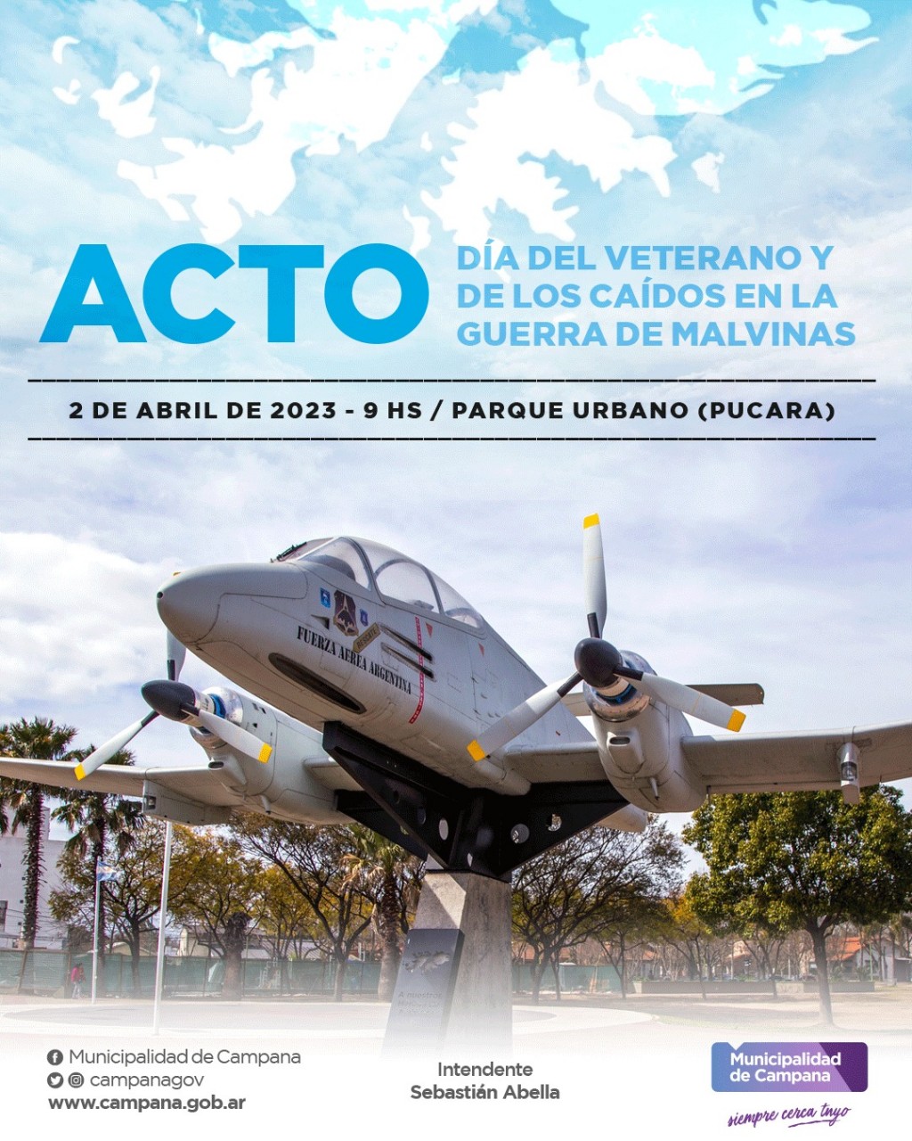 El Municipio invita a los vecinos a participar del homenaje a los héroes de Malvinas