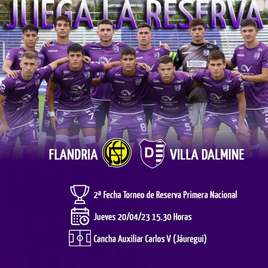 Villa Dálmine juega en Reserva visitando a Flandria