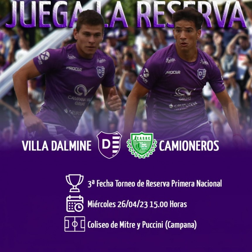 Hoy juega la Reserva de Villa Dálmine como local