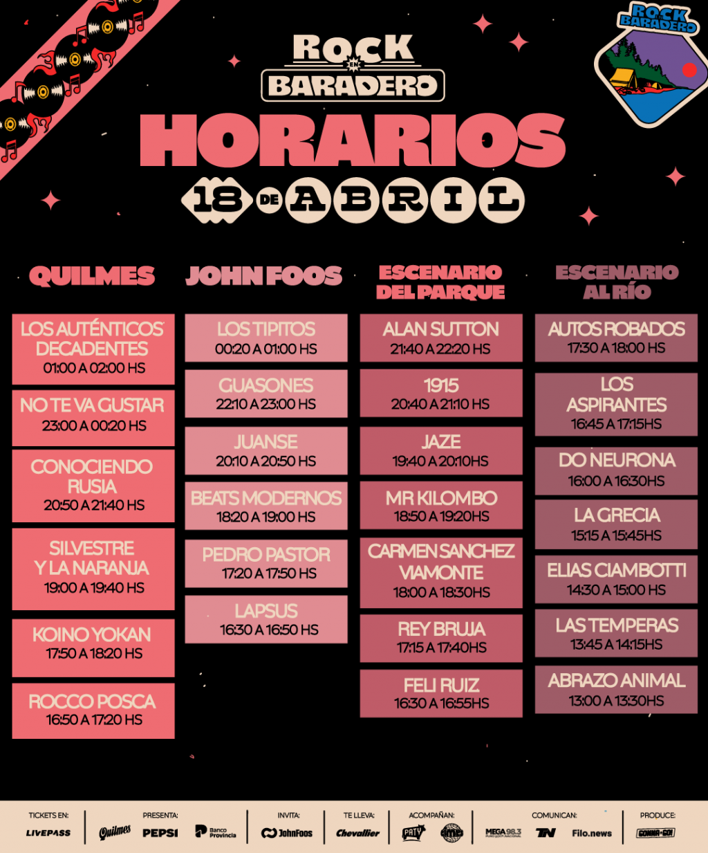 Rock en Baradero: anuncia los horarios de su edición número diez