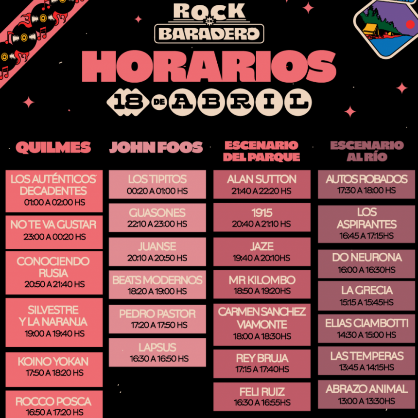 Rock en Baradero: anuncia los horarios de su edición número diez