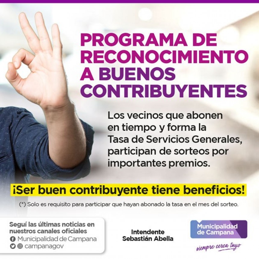 En mayo se realizar&aacute; el primer sorteo del programa que reconoce a los contribuyentes 