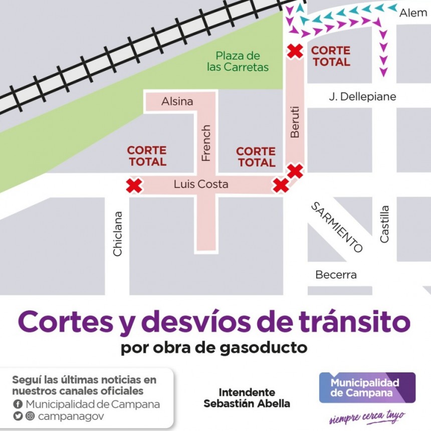 Tras la sanción aplicada por el Municipio, este lunes se reanuda la obra del gasoducto