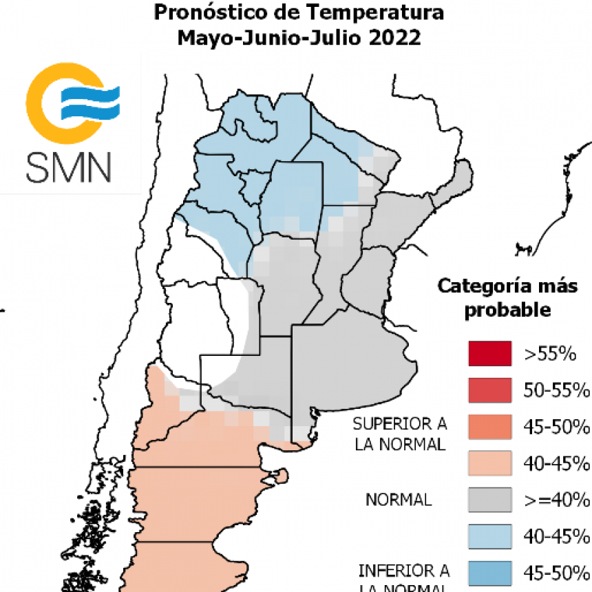 Pronóstico Climático Trimestral :  mayo-junio-julio 2022 