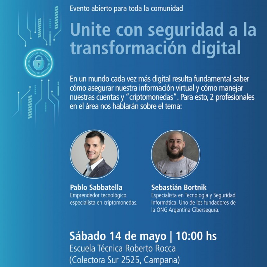 Tenaris invita a la comunidad a participar de una charla sobre seguridad en la transformación digital