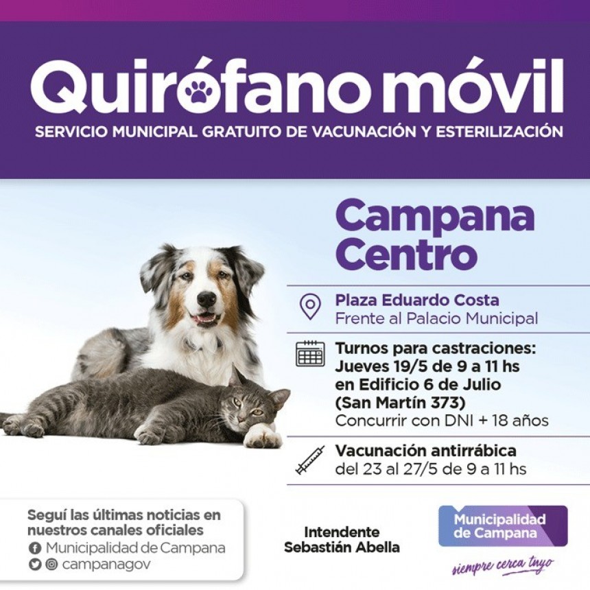 La Plaza Eduardo Costa recibirá al quirófano móvil