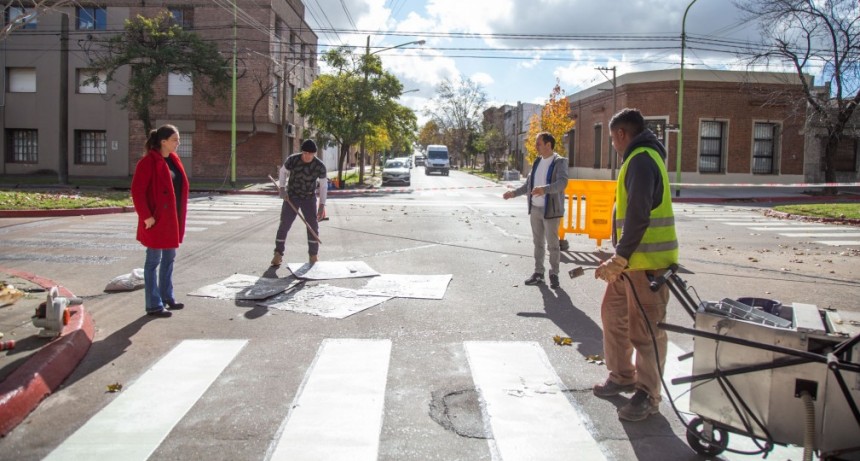 Importantes trabajos de demarcación vial en calles y avenidas de la ciudad