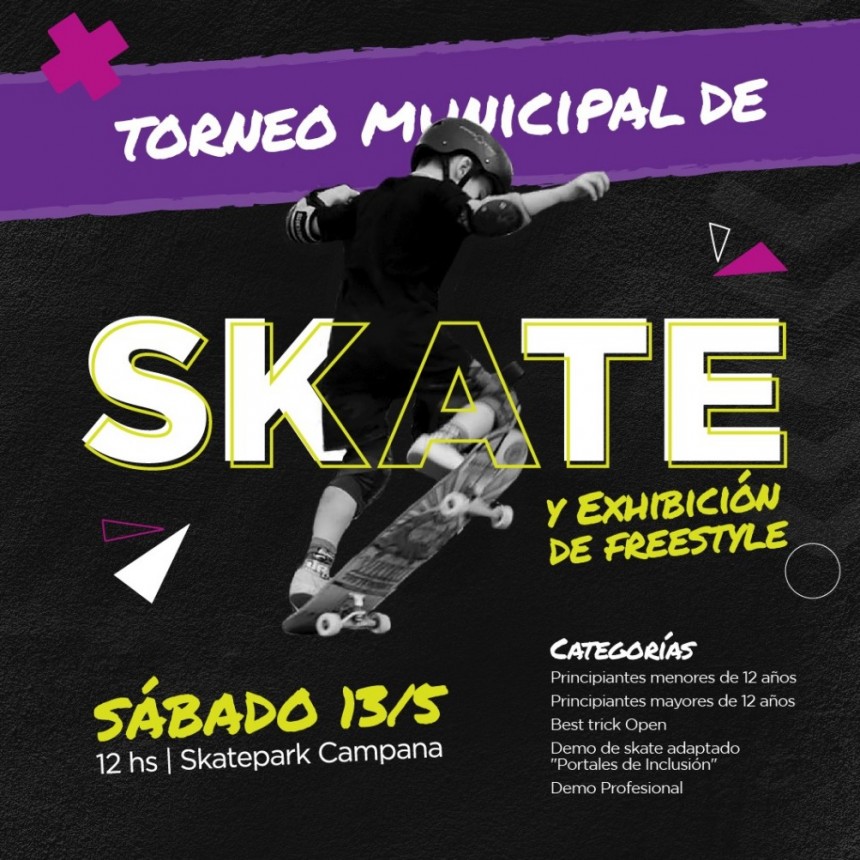 Se viene un nuevo torneo municipal de skate   