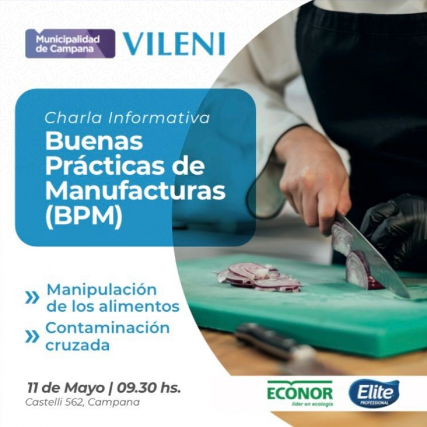 Invitan a participar de una charla informativa sobre Buenas Prácticas de Manufacturas