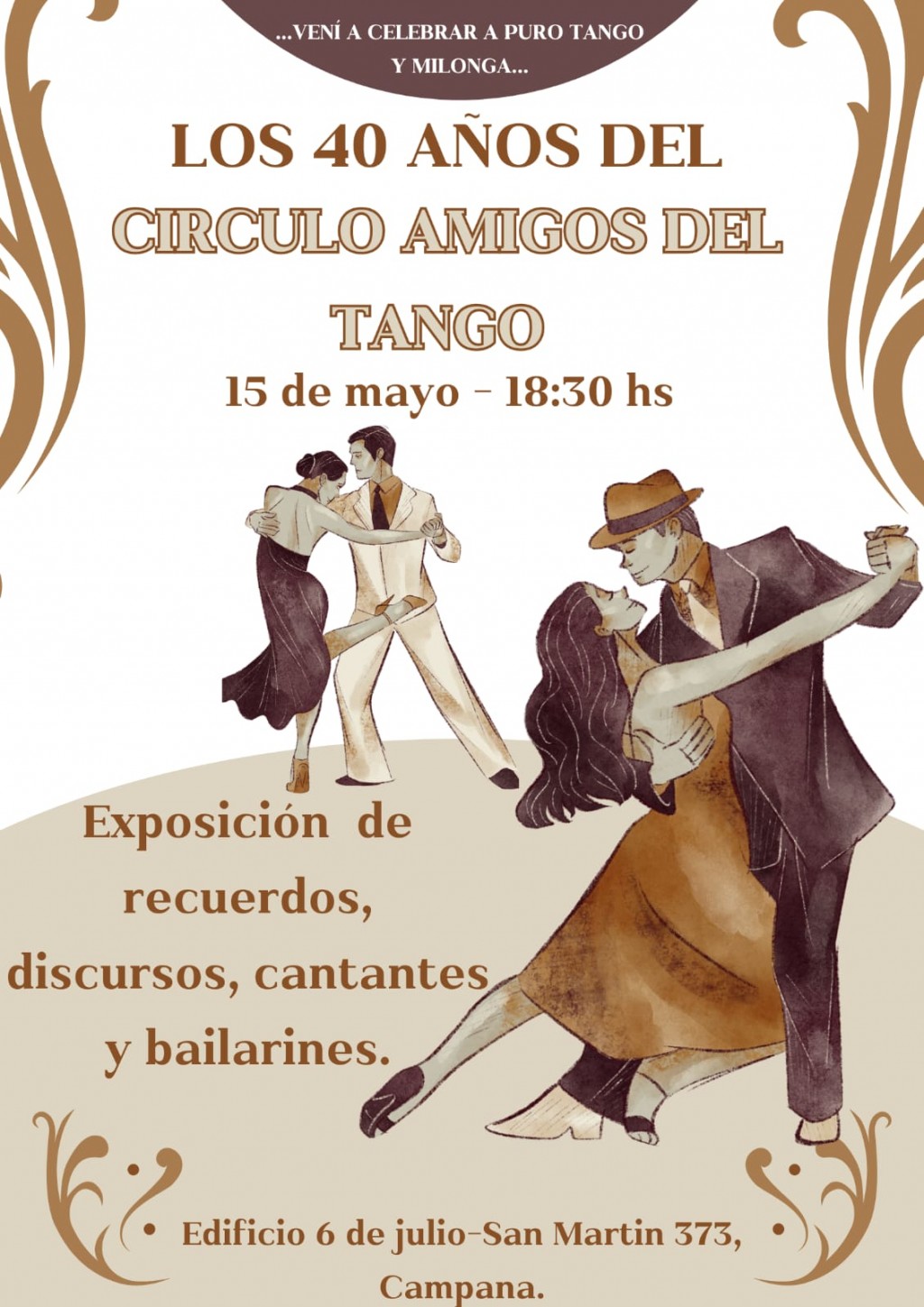 Este jueves habrá fiesta y milonga en el Salón de Exposiciones del Edificio 6 de Julio