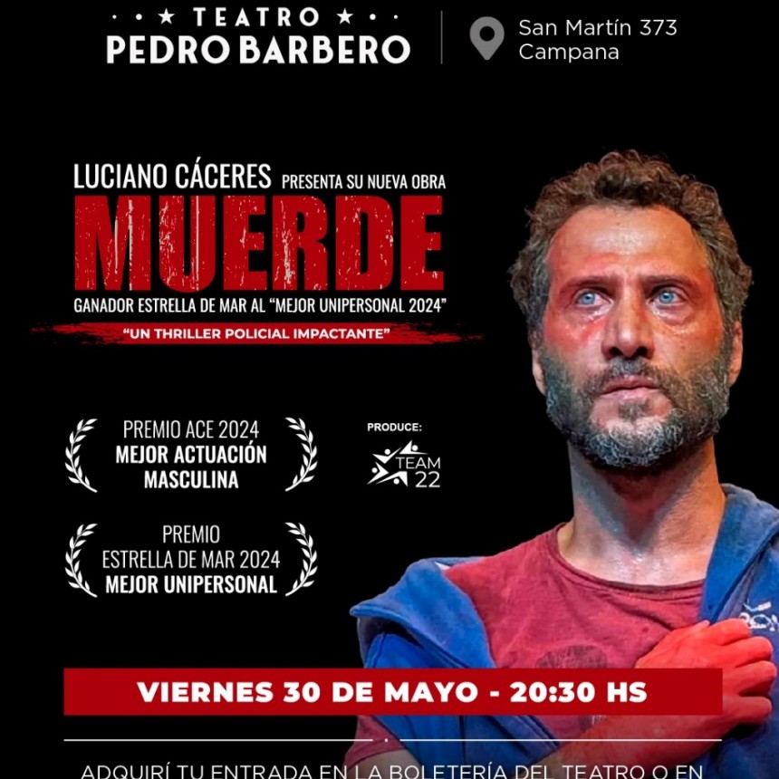 Luciano Cáceres llega al Teatro Pedro Barbero