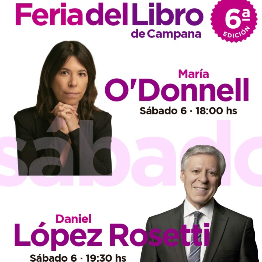 Mar&iacute;a O�Donnell ser&aacute; protagonista de la 6&ordf; edici&oacute;n de la Feria del Libro de Campana