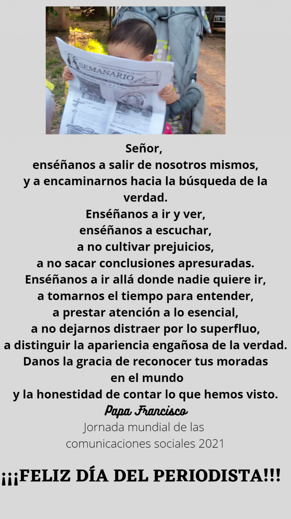 SALUTACIONES EN NUESTRO DIA DEL PERIODISTA
