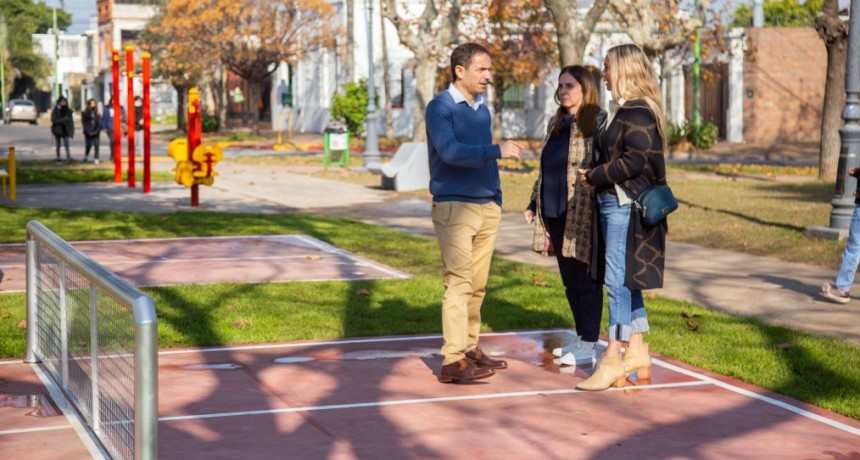 Finalizó la instalación del nuevo equipamiento deportivo de la Plaza Italia