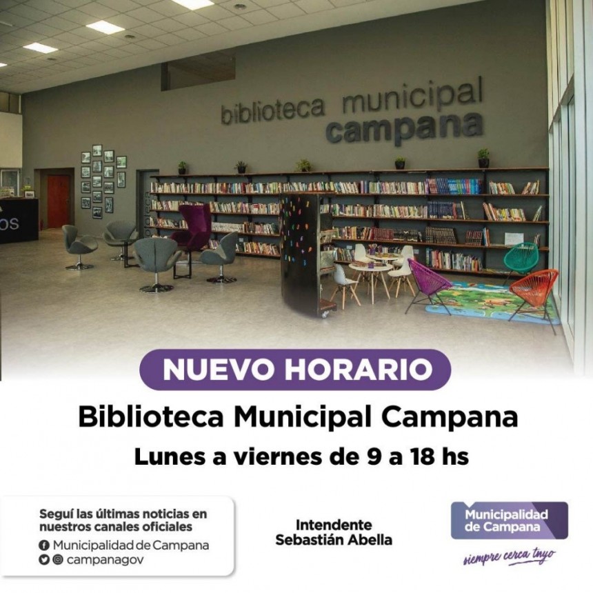 La Biblioteca Municipal tiene nuevo horario de atención