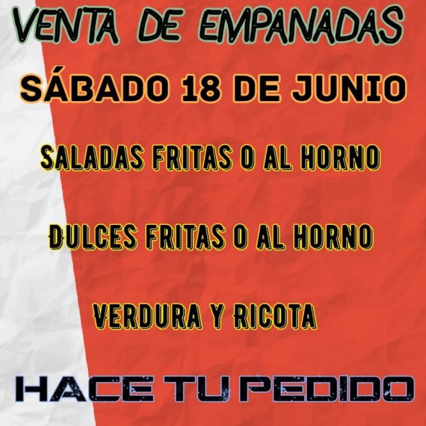 Venta de empanadas a beneficio de la Sociedad de Fomento del Barrio Dallera