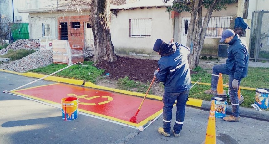 Nuevas tareas de demarcación vial en distintos puntos de la ciudad