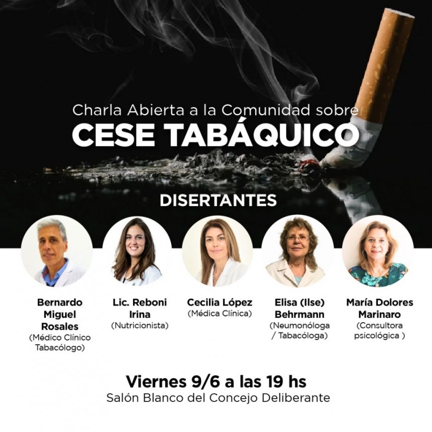 La Secretaría de Salud realizará una charla gratuita sobre cese tabáquico