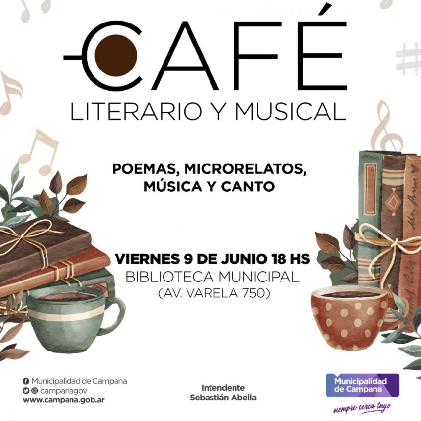 Por el Día del Escritor, el Municipio prepara un “Café literario y musical”