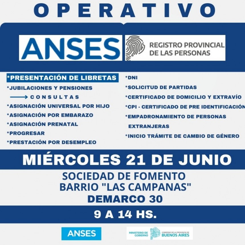 Este miércoles comienza una nueva jornada de los operativos de documentación en barrios de Campana
