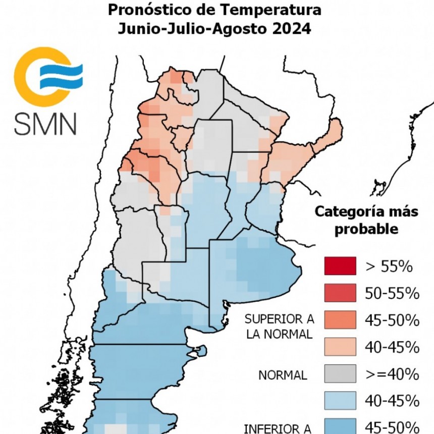 El Servicio Meteorológico Nacional emitió el pronóstico climático para el trimestre junio-julio-agosto