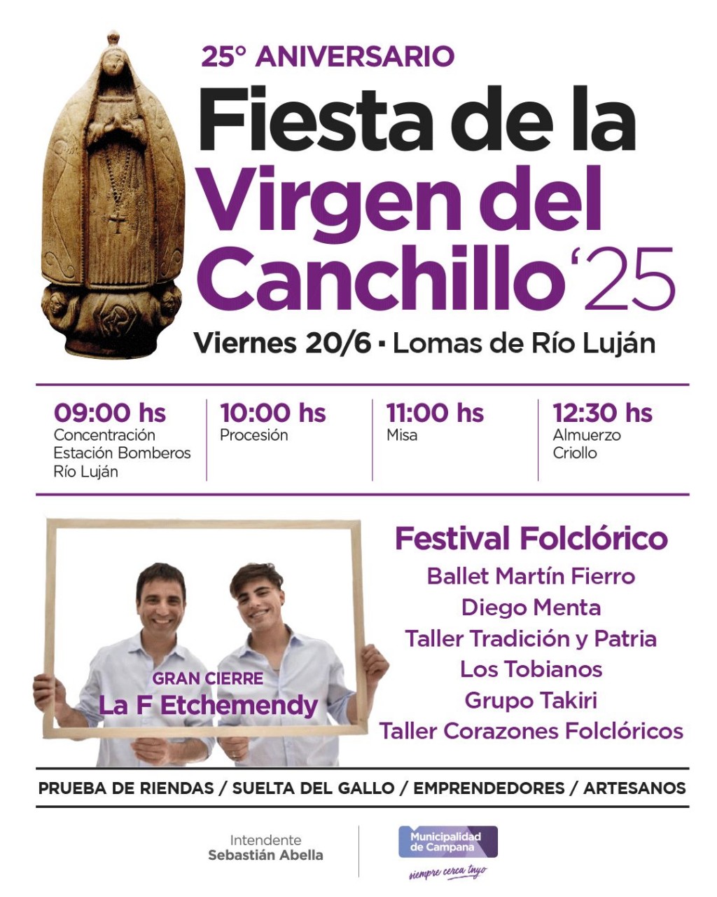 Con un gran evento popular, la Fiesta de la Virgen del Canchillo celebra su 25° aniversario