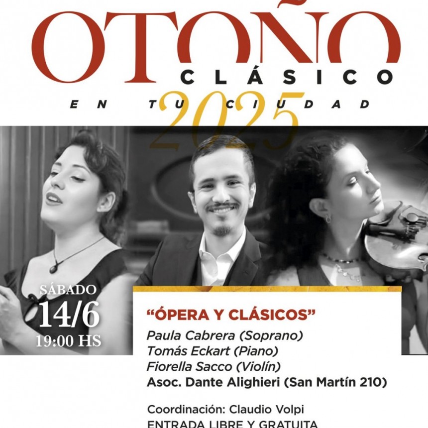 “Otoño Clásico” cierra con arias de ópera y clásicos instrumentales