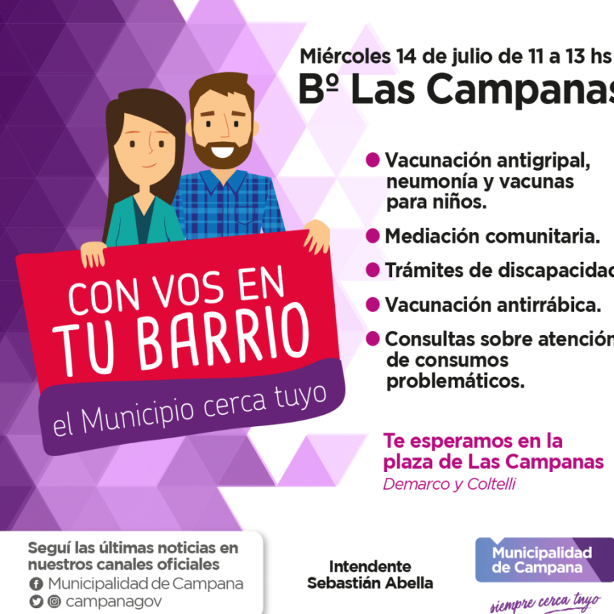 Este mi&eacute;rcoles el programa : Con vos en tu barrio llega a Las Campanas