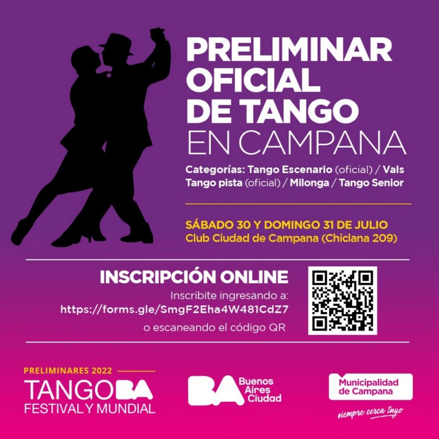 Campana será sede del Preliminar del Mundial de Tango 2022