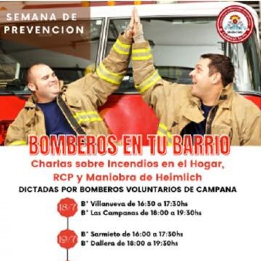 JORNADAS DE CAPACITACION EN BARRIOS DE CAMPANA A CARGO DE BOMBEROS VOLUNTARIOS