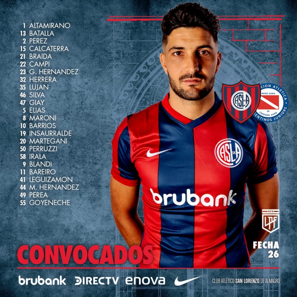 San Lorenzo buscará seguir su marcha positiva ante Argentinos Juniors
