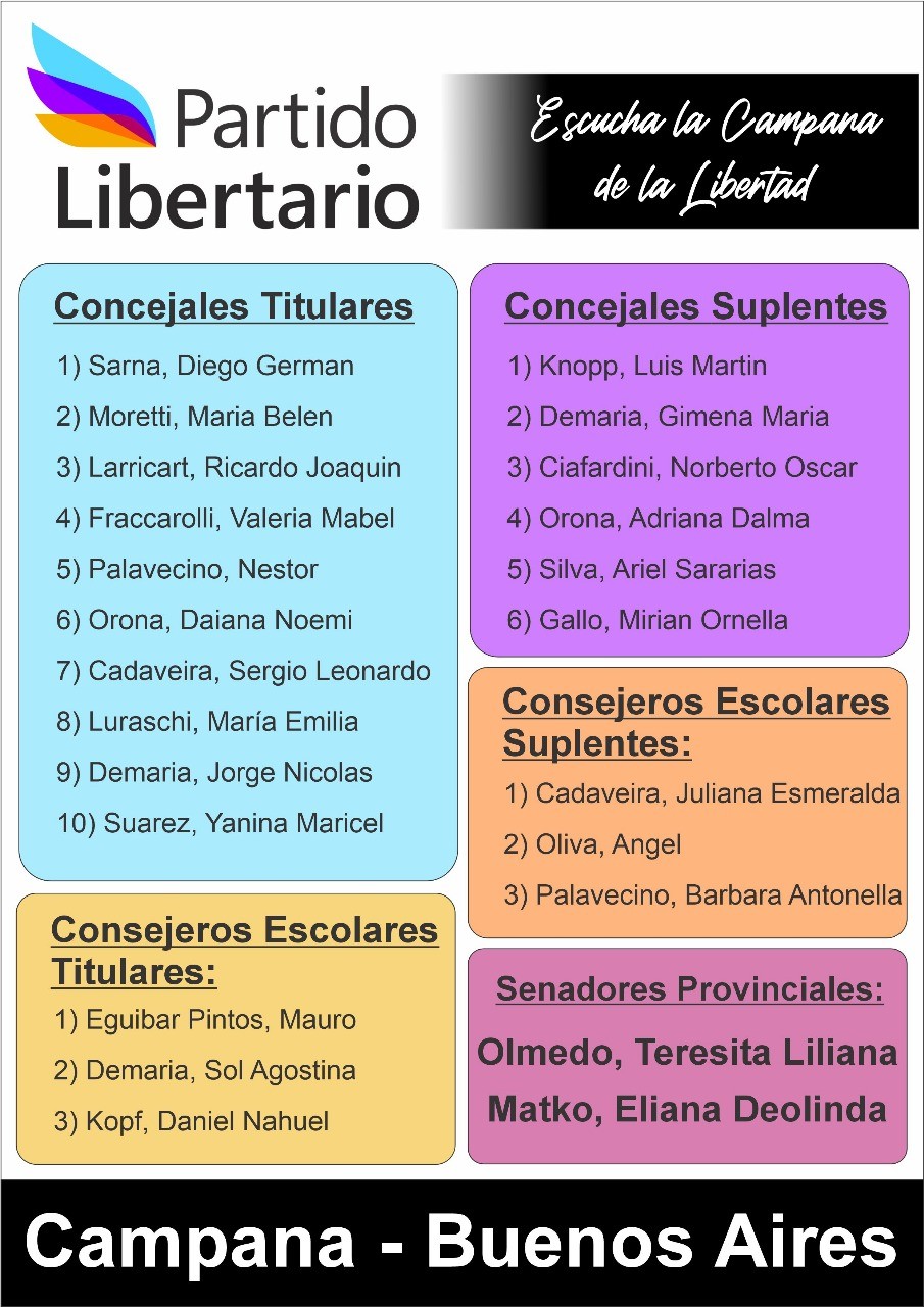 El partido Libertario presentó su lista de candidatos