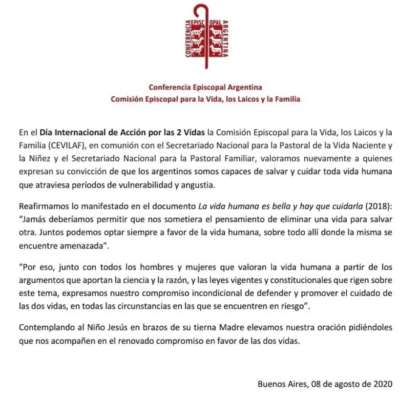 8 de agosto: D&Iacute;A INTERNACIONAL DE ACCI&Oacute;N POR LAS 2 VIDAS