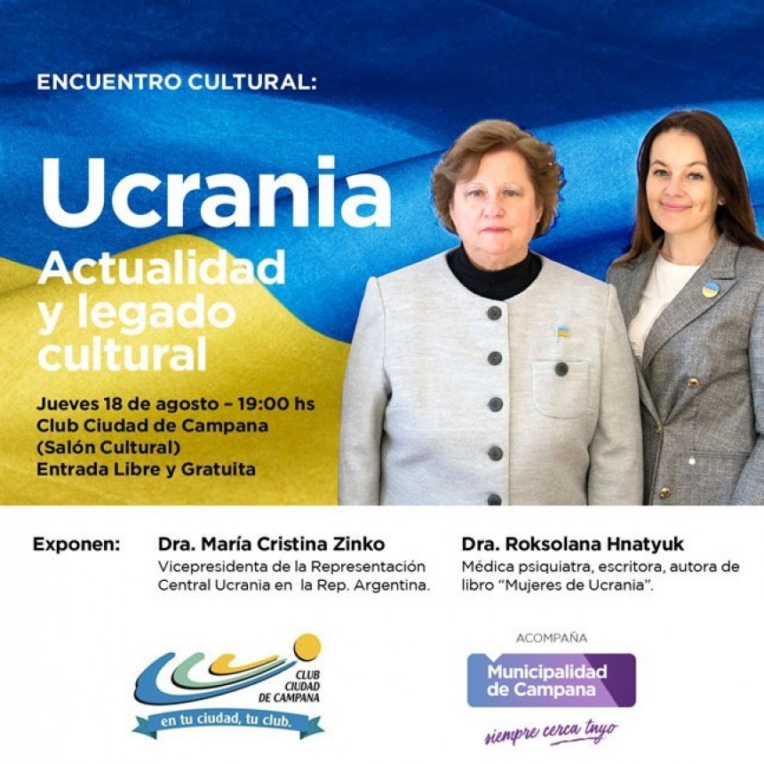 Este jueves se realizará la charla : Ucrania: Actualidad y Legado Cultural