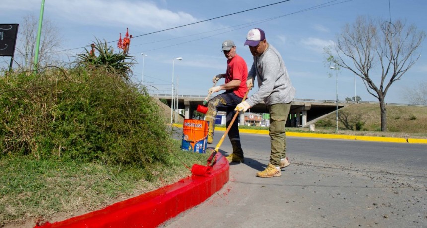 Nuevos trabajos de demarcación de cordones en el casco urbano