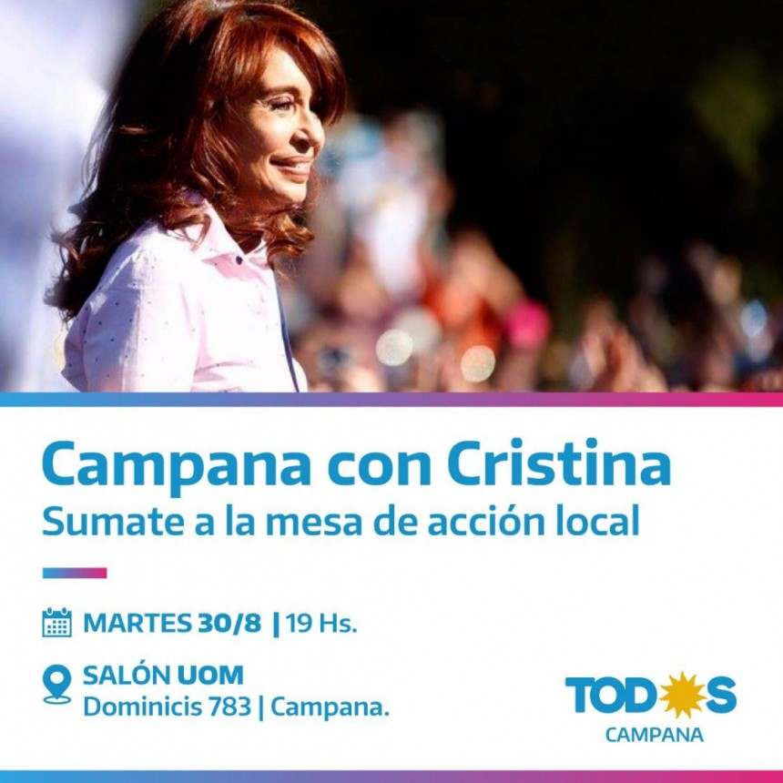 En la Ciudad, conforman la mesa de acción local #CampanaConCristina