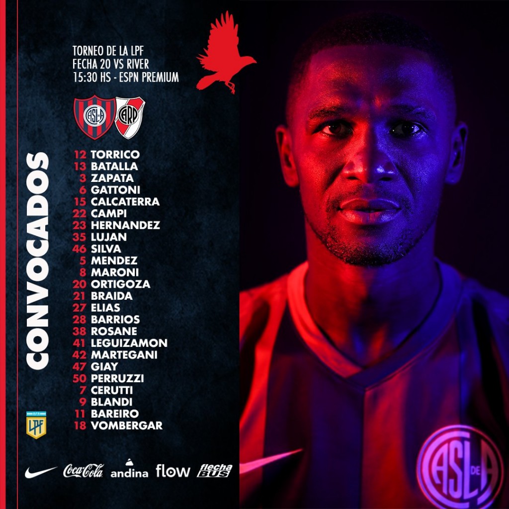 San Lorenzo con plantel confirmado para enfrentar a River Plate