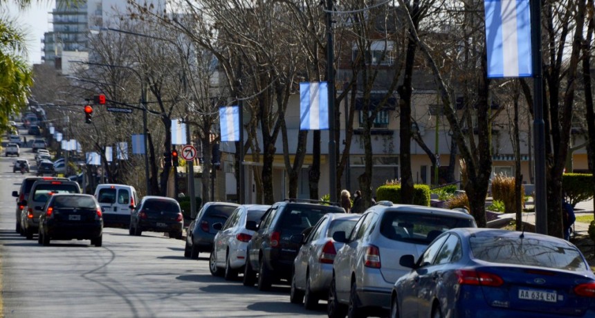 Continúa el recambio y la colocación de banderas argentinas en avenidas y espacios públicos