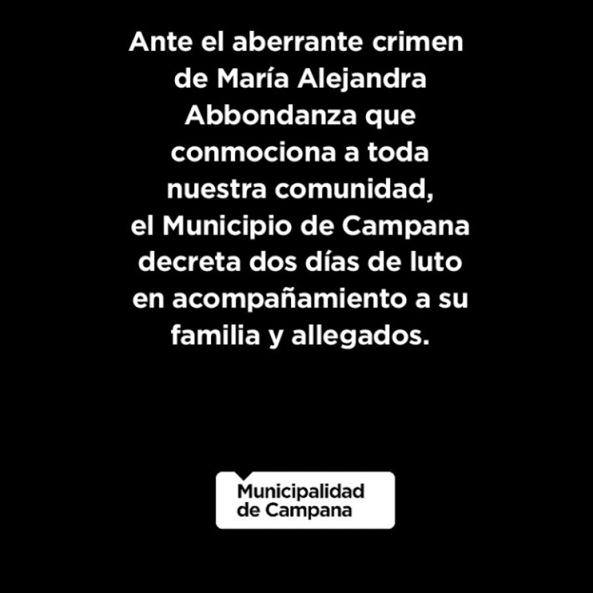 Comunicado de la Municipalidad de Campana