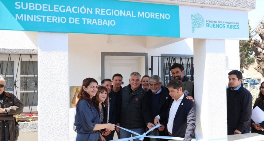 Soledad Alonso junto al gobernador en la inauguración de la Subdelegación del Ministerio de Trabajo en Moreno